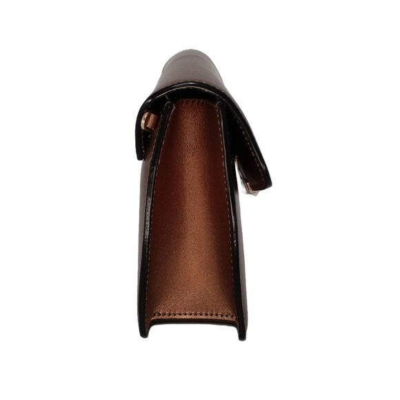 Demi Clutch Malibu Bronze Leather Handbag Time's Arrow NWT - Picture 2 of 7